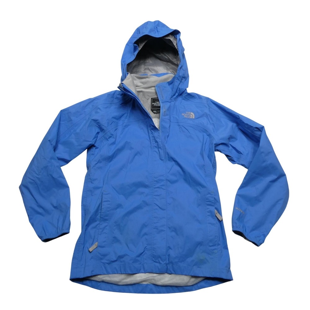 The North Face Jacket Girls‎ XL Blue HyVent Hooded Waterproof Rain Shell